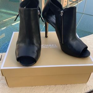 Black Michael Kors open toe bootie